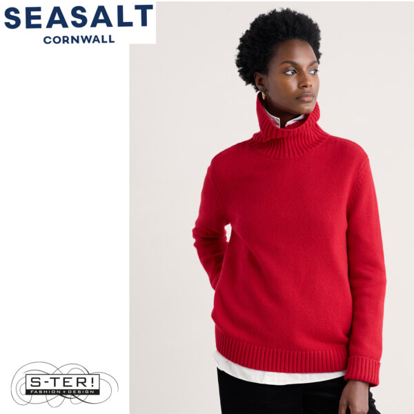 W7.93 Seasalt Cornwall BRAQUE JUMPER CARMINE - Afbeelding 3