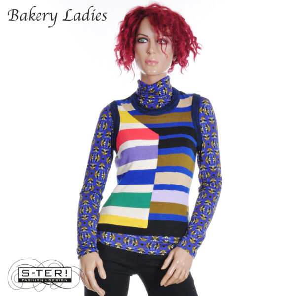 W2.2 Bakery Ladies T-SHIRT TURTLE NECK BL52LVL109P RACOON SAPPHIRE - Afbeelding 4