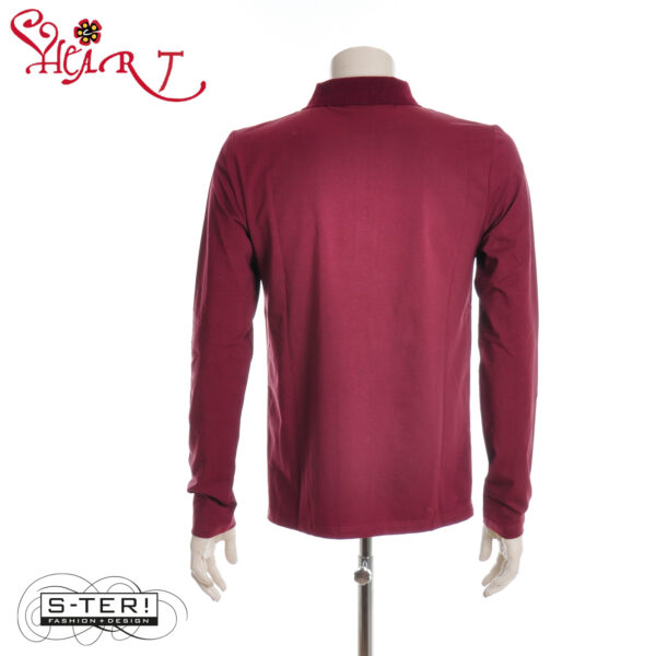 W26.35 MARTIN POLLOX POLO 3AK BLM B05 MAROON - Afbeelding 3
