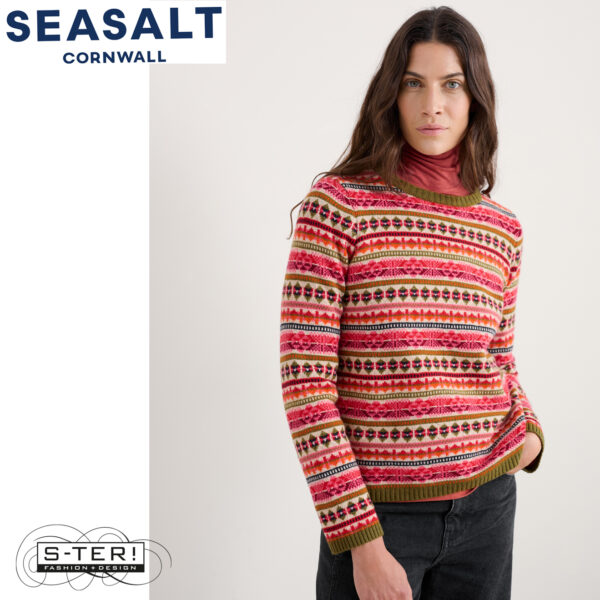 W7.89 Seasalt Cornwall PERCELLA COVE JUMPER SCILLIA ARAN MULTI