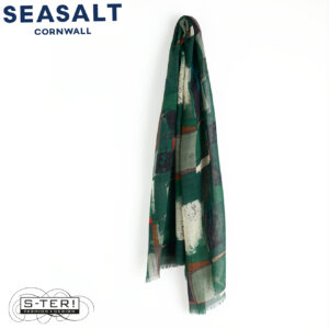 W7.98 Seasalt Cornwall PRETTY PRINTED SCARF AERIAL FIELD COPPICE