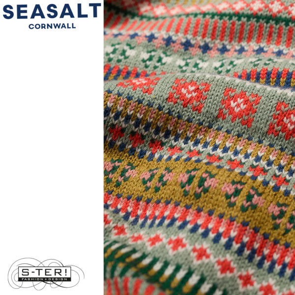 W7.11 Seasalt Cornwall COVE COTTAGE CARDIGAN CARVED RELIEF PEAR MULTI - Afbeelding 3