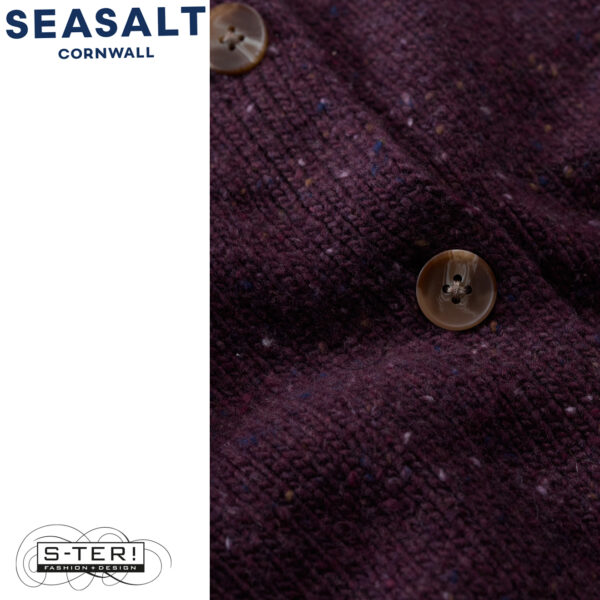 W7.85 Seasalt Cornwall DAWSON PICK CARDIGAN MERINO GRAPE - Afbeelding 4
