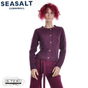 W7.85 Seasalt Cornwall DAWSON PICK CARDIGAN MERINO GRAPE