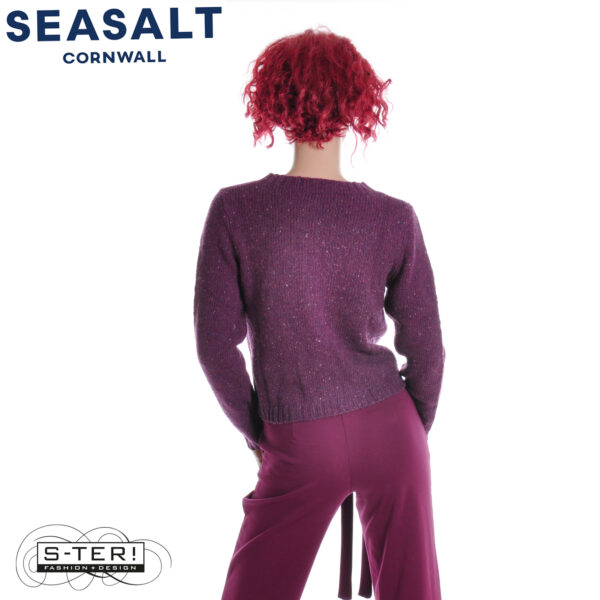 W7.85 Seasalt Cornwall DAWSON PICK CARDIGAN MERINO GRAPE - Afbeelding 6