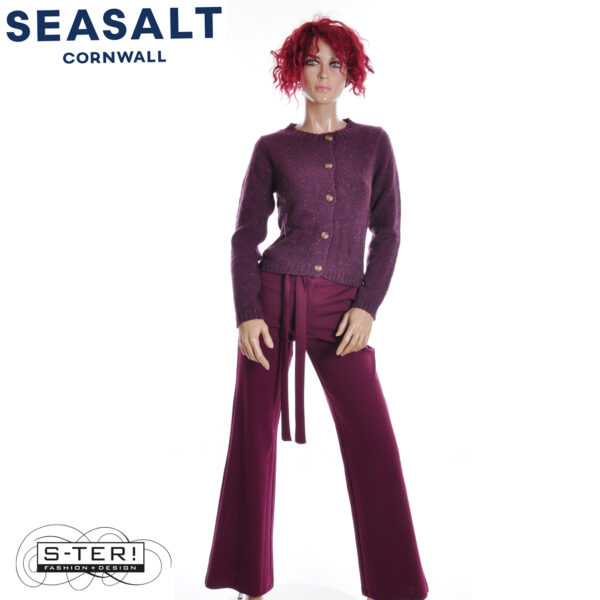 W7.85 Seasalt Cornwall DAWSON PICK CARDIGAN MERINO GRAPE - Afbeelding 7