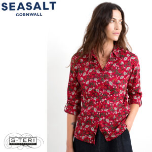 W7.77 Seasalt Cornwall Larissa Shirt WINTER WILDFLOWER CARMINE