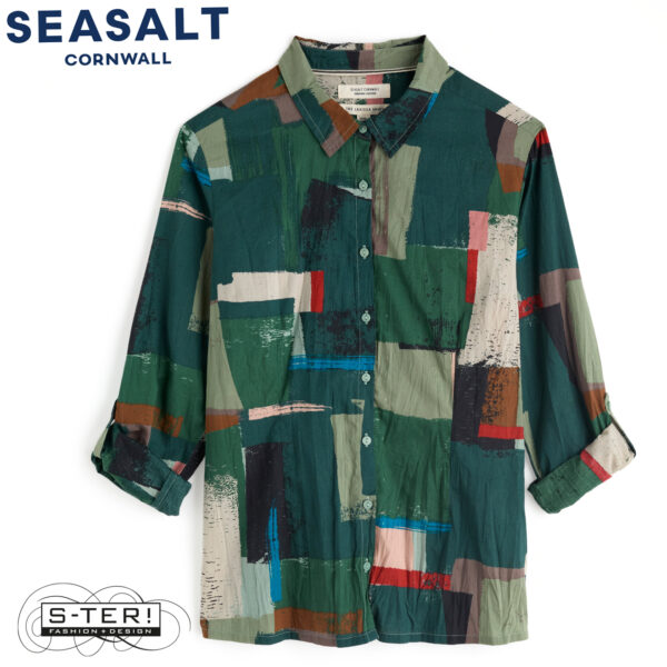 W7.78 Seasalt Cornwall Larissa Shirt AERIAL FIELD COPPICE - Afbeelding 2