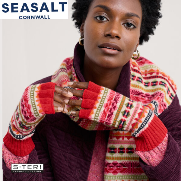 W7.103 Seasalt Cornwall MABYN MITTENS MITTENS SCILLIAN ARAN MULTI - Afbeelding 3
