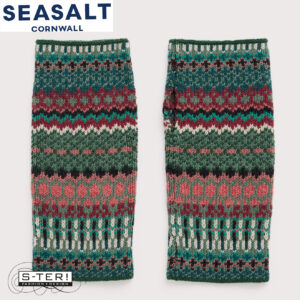 W7.101 Seasalt Cornwall MALVA FINGERLESS MITTENS WEAVING NEEDLE DARK FORAGE