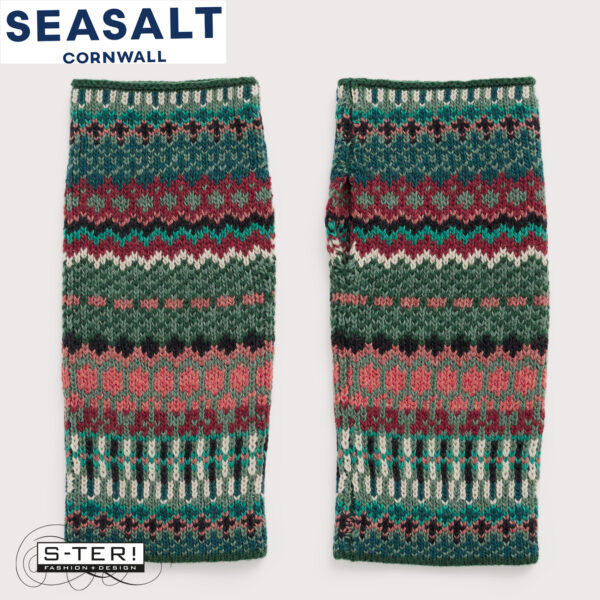 W7.101 Seasalt Cornwall MALVA FINGERLESS MITTENS WEAVING NEEDLE DARK FORAGE