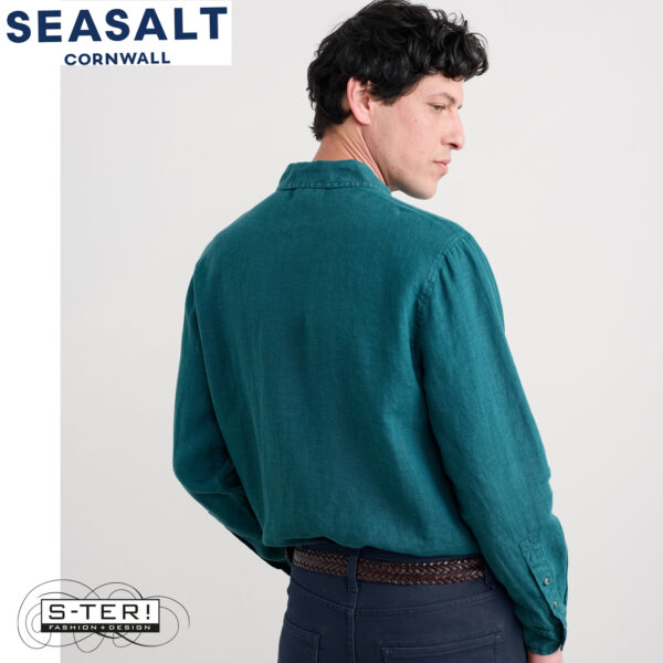 W7.75 Seasalt Cornwall MEN'S CURATOR SHIRT KINGFISHER - Afbeelding 4