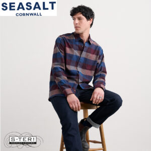 W7.97 Seasalt Cornwall MEN'S FATHOMER SHIRT TRYSTAN CONKER