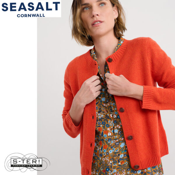 W7.4 Seasalt Cornwall TERN TIDE CARDIGAN MANDARIN - Afbeelding 5