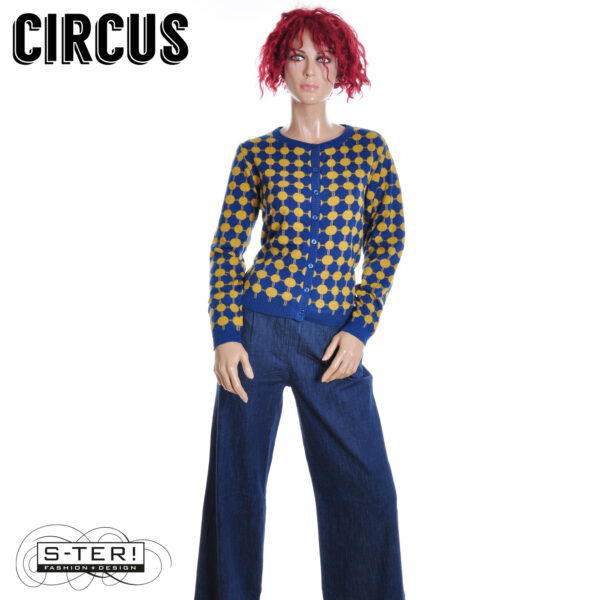 W37.32 Circus CK77 CARDIGAN CIRCLE NAVY WITH BRONZE - Afbeelding 5