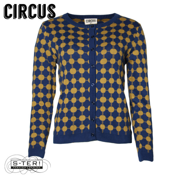 W37.32 Circus CK77 CARDIGAN CIRCLE NAVY WITH BRONZE - Afbeelding 7