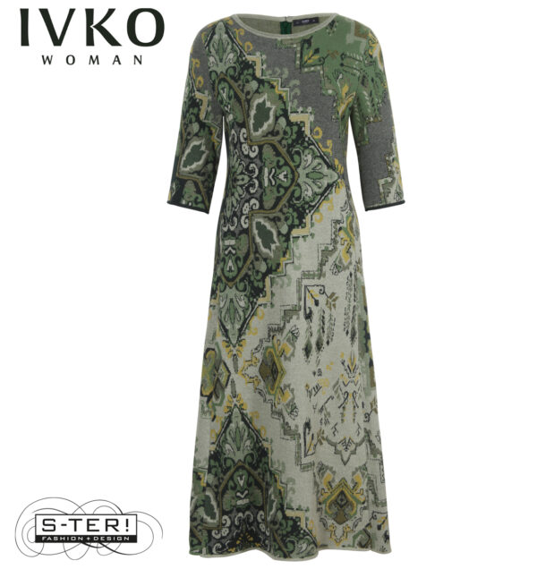 W8.13 IVKO JACQUARD DRESS kilim pattern SALVIA 252641.096 - Afbeelding 2