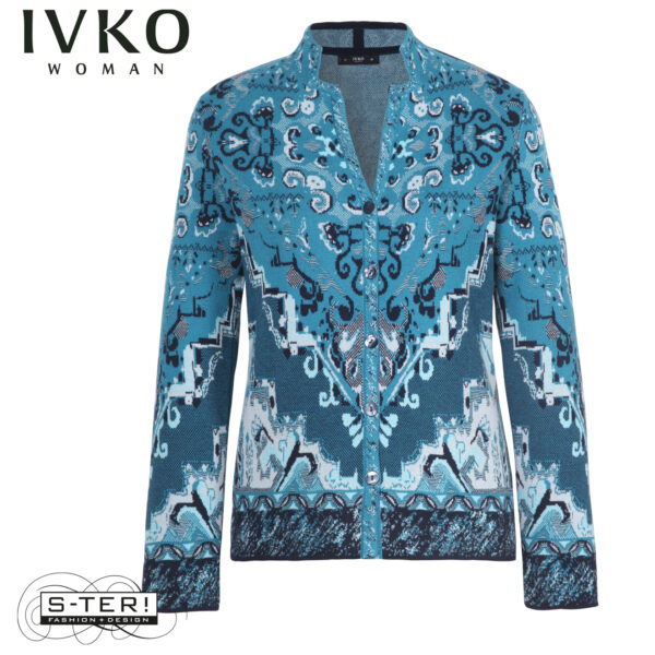 W8.11 IVKO JACQUARD JACKET kilim pattern marine 252615.039 - Afbeelding 2