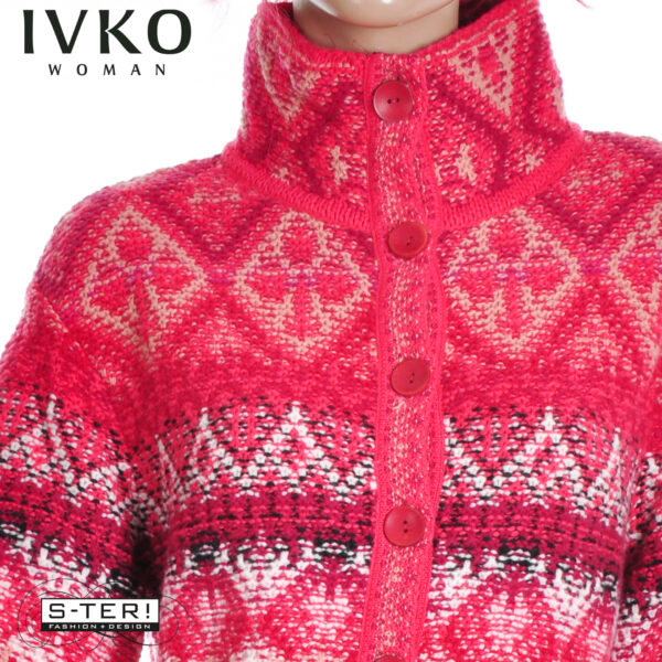 W8.9 IVKO jacquard rollneck jacket RE-DANDY PATTERN CORAL 252605.044 - Afbeelding 7