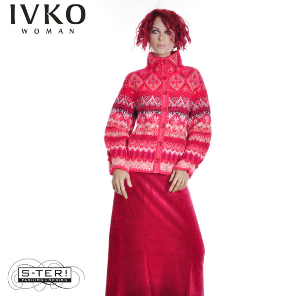 W8.9 IVKO jacquard rollneck jacket RE-DANDY PATTERN CORAL 252605.044 - Afbeelding 8