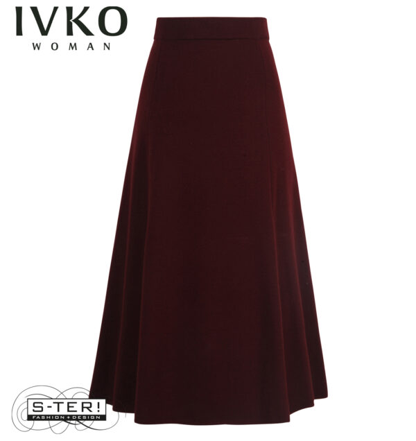 W8.6 IVKO SOLID A LINE MIDI SKIRT BROWN-RED 252451.048 - Afbeelding 2