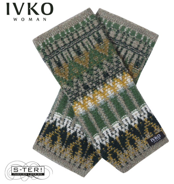 W8.16 IVKO WRIST WARMERS RE-DANDY PATTERN SALVIA 252686.096