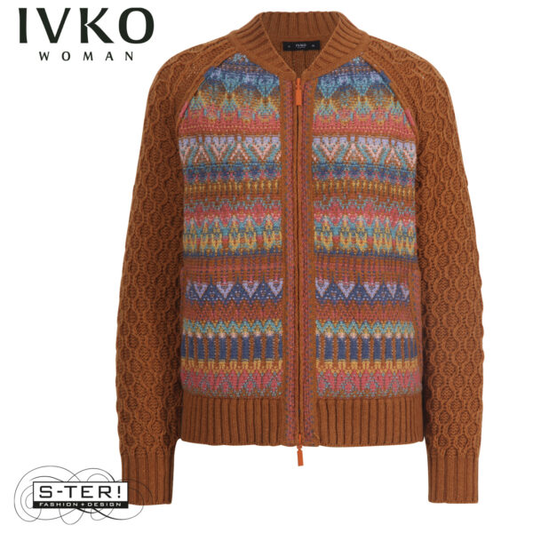 W8.10 IVKO ZIP JACKET RE-DANDY PATTERN almond 252610.020
