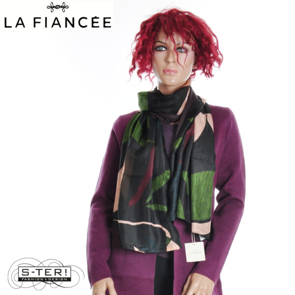 W17.13 La Fiancee SOIE STOLE CARSON BLACK HAFS2541 - Afbeelding 4