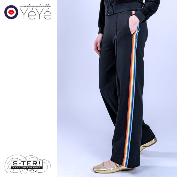 W13.23 Mademoiselle Yéyé RAINBOW VIBE TROUSERS  BLACK 52507 - Afbeelding 2