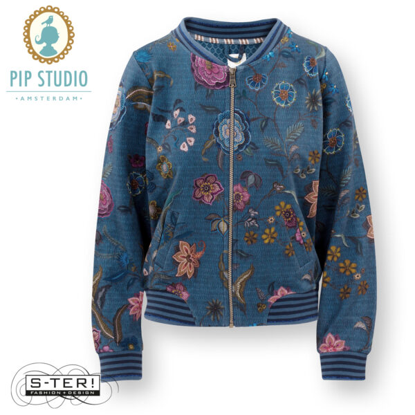 W25.4 pip studio NICOS JACKET COCO FLOWER BLUE - Afbeelding 2