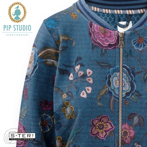 W25.4 pip studio NICOS JACKET COCO FLOWER BLUE - Afbeelding 4