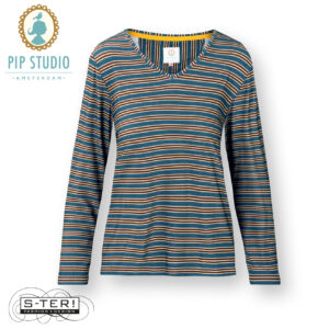 W25.2 pip studio TRICE LS TOP KENTE STRIPE BLUE