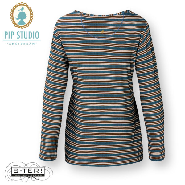 W25.2 pip studio TRICE LS TOP KENTE STRIPE BLUE - Afbeelding 3