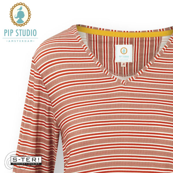 W25.1 pip studio TRICE LS TOP KENTE STRIPE pink - Afbeelding 4