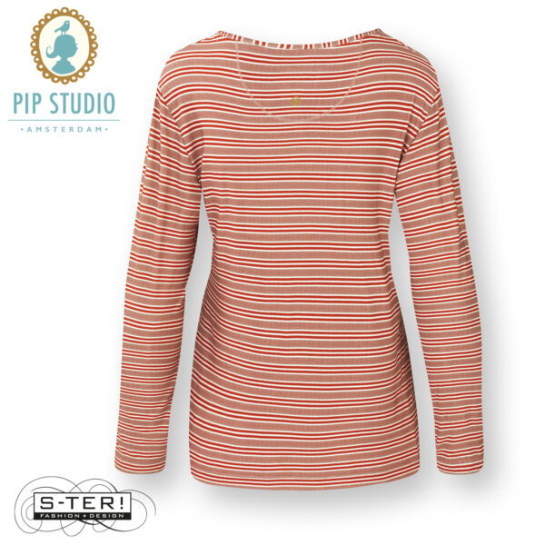 W25.1 pip studio TRICE LS TOP KENTE STRIPE pink - Afbeelding 3