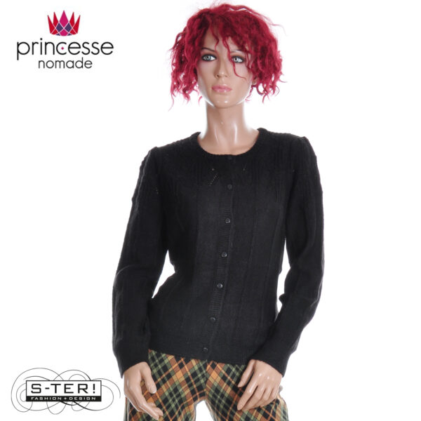 W20.23 PRINCESSE NOMADE GIZIA CARDIGAN BLACK 25HGZ01
