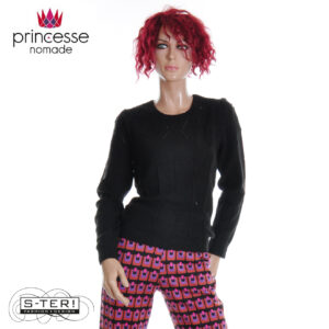 W20.23 PRINCESSE NOMADE IZIA PULL OVER BLACK 25HPI01