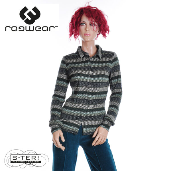 W14.4 Ragwear PAGEE PRINT LONGSLEEVE 2521-25010 PINE GREEN