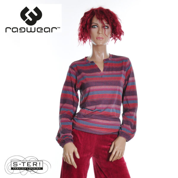 W14.6 Ragwear SANTICA PRINT LONGSLEEVE 2521-25014 WINE RED