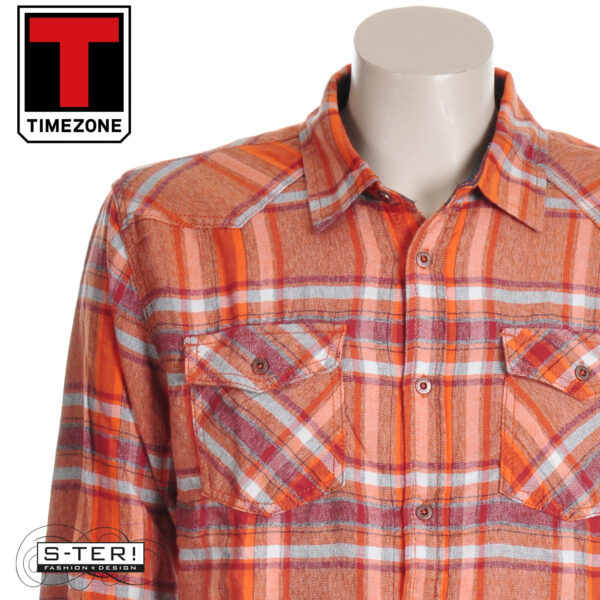 W35.7 Timezone CHECK SHIRT RED GREY CHECK 23-10170-00-3412 - Afbeelding 4