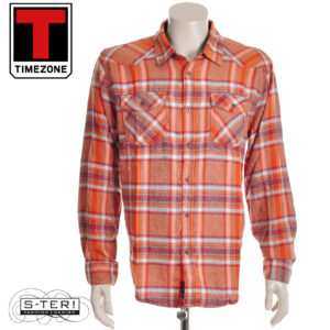 W35.7 Timezone CHECK SHIRT RED GREY CHECK 23-10170-00-3412