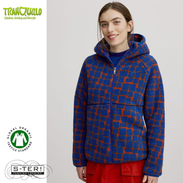 W23.27 Tranquillo COSY FLEECE JACKET A95 BLUE PUZZLE - Afbeelding 4