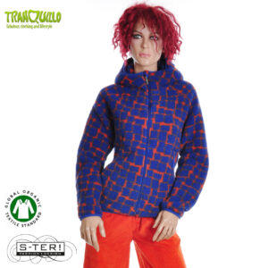 W23.27 Tranquillo COSY FLEECE JACKET A95 BLUE PUZZLE