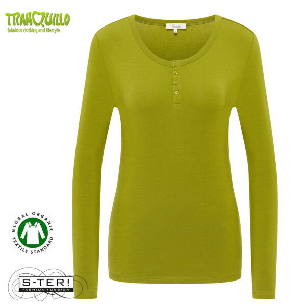 W23.22 Tranquillo HENLEY SHIRT TENCEL BAS11 GOLDEN CYPRESS - Afbeelding 2