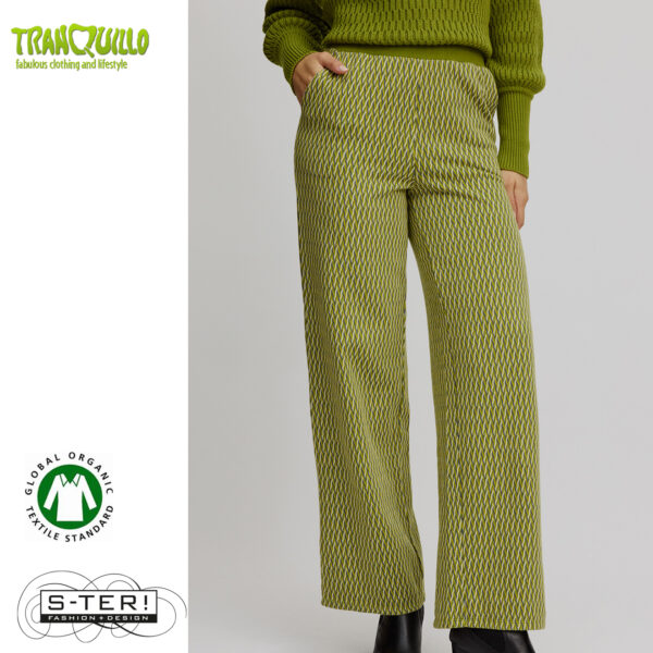W23.23 Tranquillo KNITTED PANTS RETRO LOOK G140 SEAWEED - Afbeelding 3