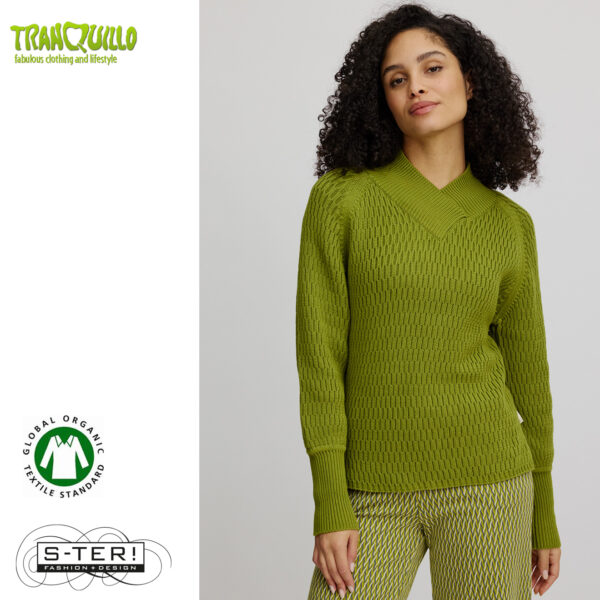 W23.26 Tranquillo LOOSE KNIT JUMPER C63 GOLDEN CYPRESS - Afbeelding 4