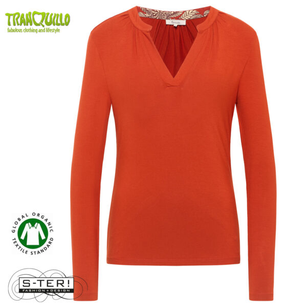 W23.19 Tranquillo SHIRT ECOVERO C153 ROOIBOS - Afbeelding 2