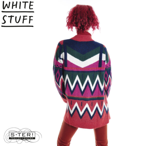 W18.1 WHITE STUFF ALICE ABSTRACT CARDI PLUM MULTI 444087 - Afbeelding 6