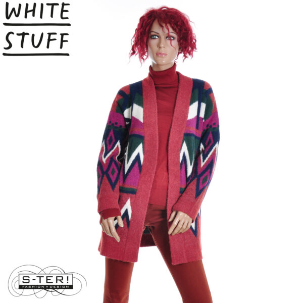 W18.1 WHITE STUFF ALICE ABSTRACT CARDI PLUM MULTI 444087 - Afbeelding 4