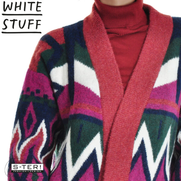 W18.1 WHITE STUFF ALICE ABSTRACT CARDI PLUM MULTI 444087 - Afbeelding 5